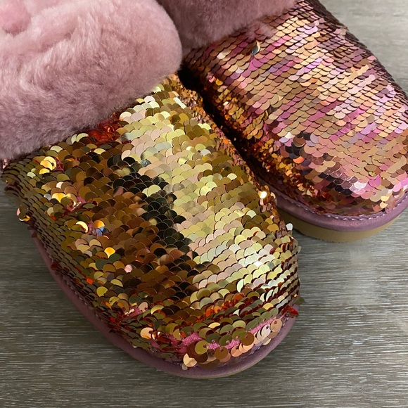 UGG | Cluggette Sequins PINK Slippers New In Box GIFT - Picture 7 of 14